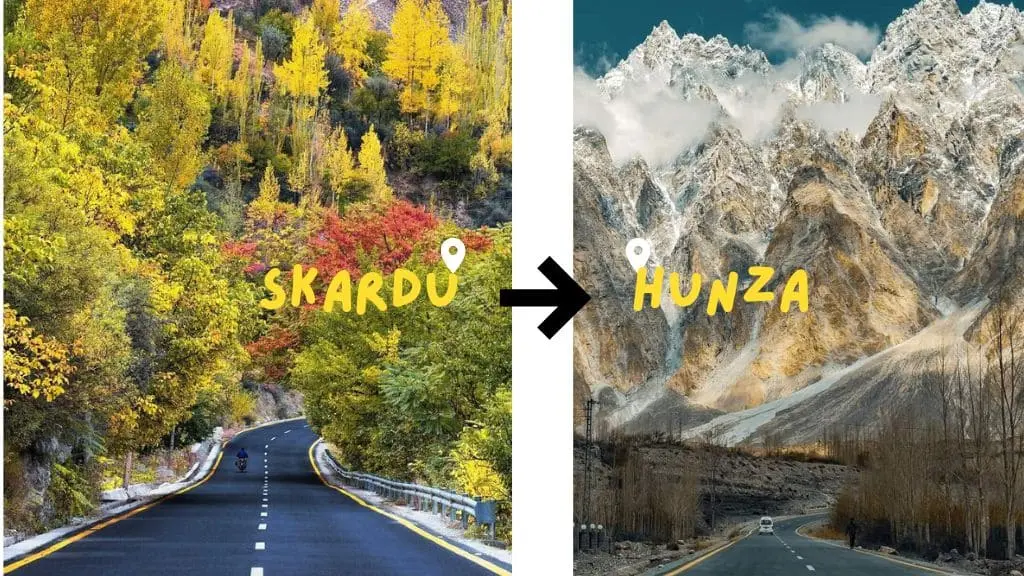 Skardu to Hunza distance by road