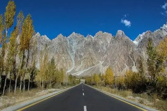 Passu Cones mountain road view in Hunza, Gilgit-Baltistan