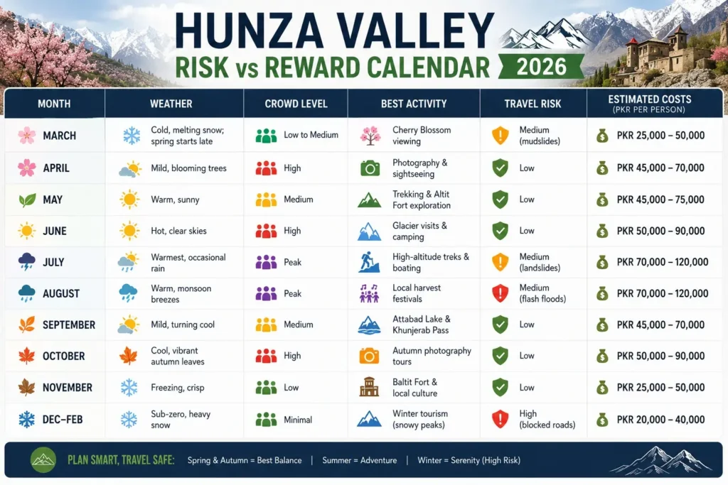 Hunza Valley Risk vs Reward Calendar