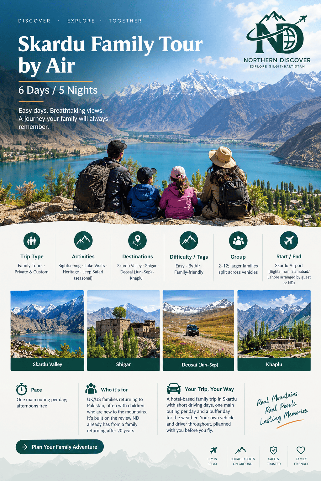 Skardu Family Tour by Air 6 Days 5 Nights