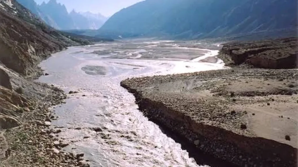 Braldu River flowing through a rugged mountain valley in Gilgit-Baltistan